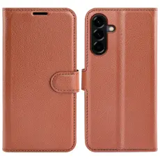 Samsung Galaxy A57 5G Fodral Litchi L&auml;der Brun