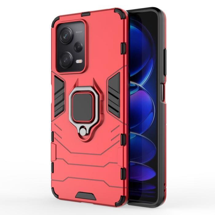 Bild 1, Xiaomi Redmi Note 12 Pro 5G Skal Ring Hybrid Armor Röd