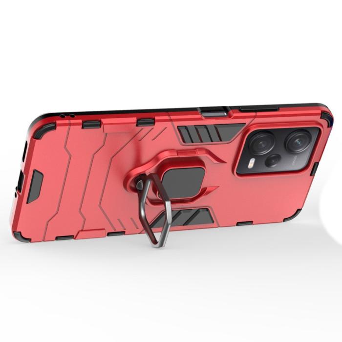 Bild 2, Xiaomi Redmi Note 12 Pro 5G Skal Ring Hybrid Armor Röd