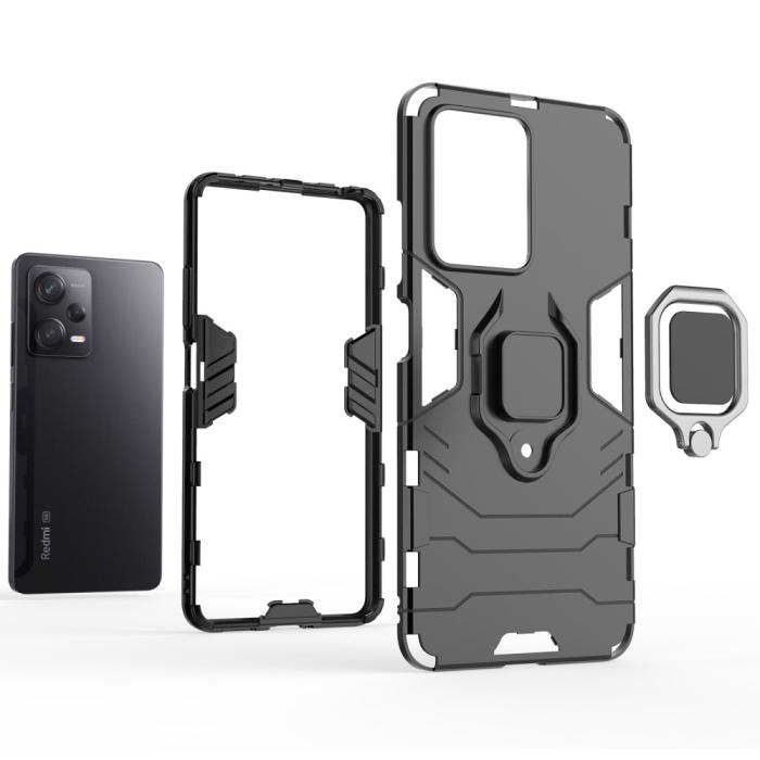 Bild 4, Xiaomi Redmi Note 12 Pro 5G Skal Ring Hybrid Armor Röd