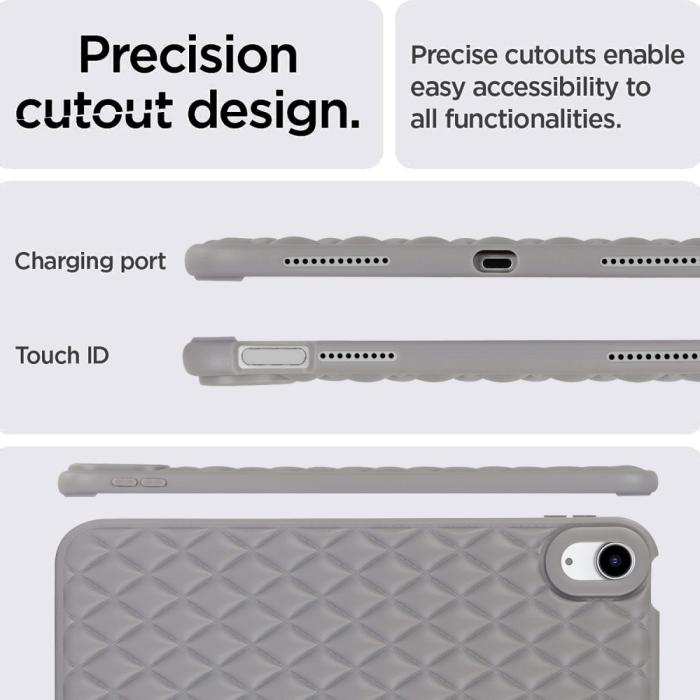 Bild 6, iPad Air 2025-2020 Skal Diamond Textur TPU Grå