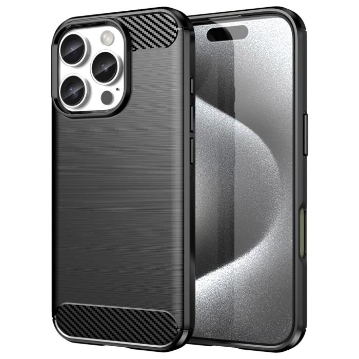 Bild 1, iPhone 16 Pro Skal Kolfiber Textur Svart