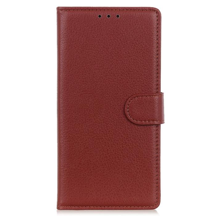 Bild 2, Motorola Moto E20 / E40 Fodral Litchi Textur Brun