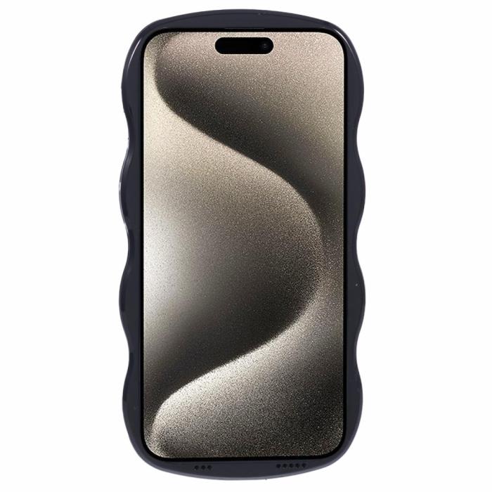Bild 2, iPhone 15 Mobilskal Wavy Textur Svart