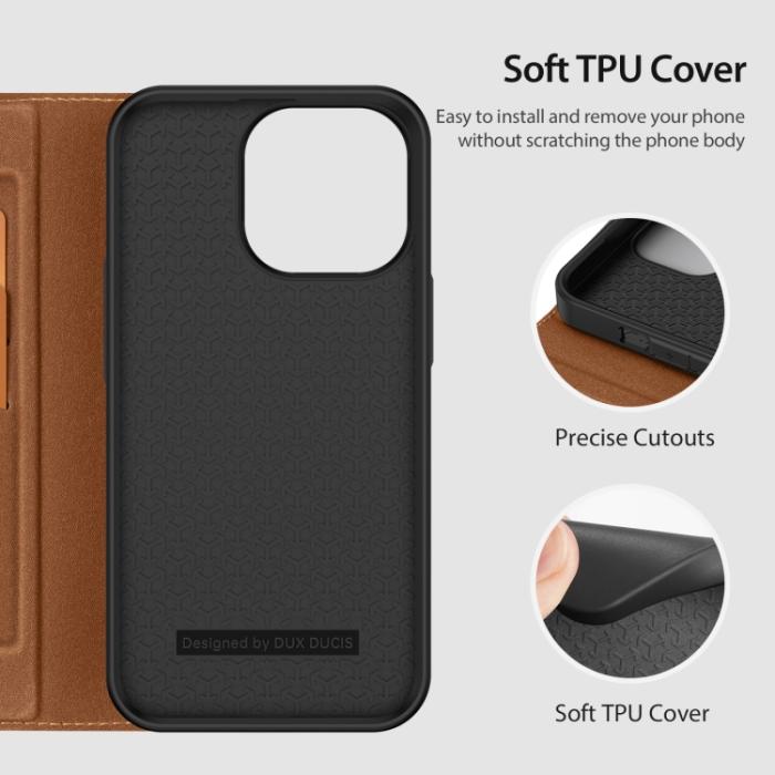 Bild 5, DUX DUCIS iPhone 14 Pro Fodral Skin X2 Premium Brun