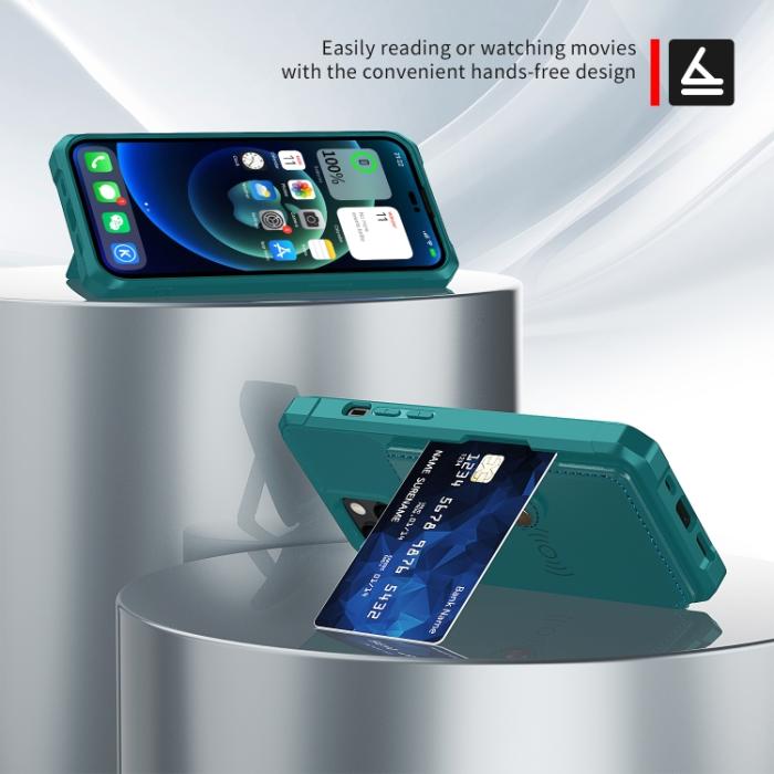Bild 2, iPhone 14 Skal Med Magnetiskt Plånbok Cyan