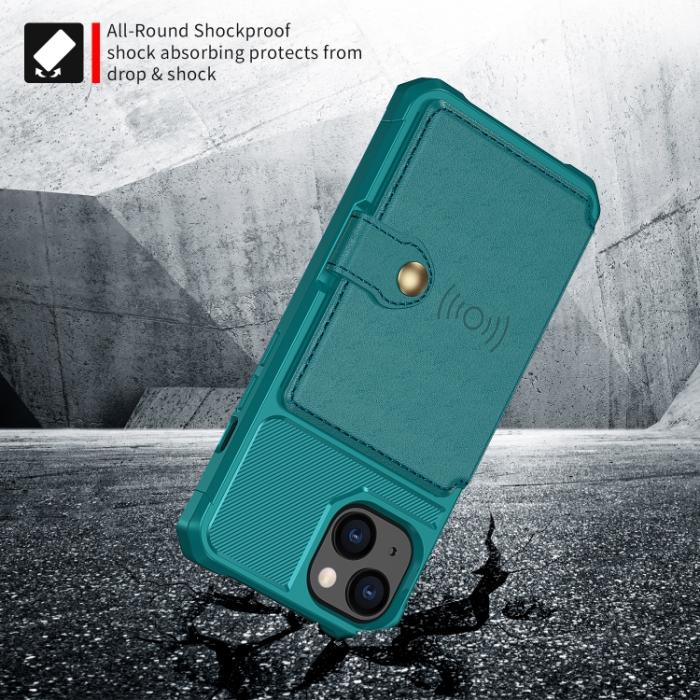 Bild 3, iPhone 14 Skal Med Magnetiskt Plånbok Cyan
