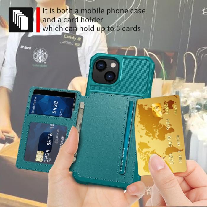 Bild 4, iPhone 14 Skal Med Magnetiskt Plånbok Cyan