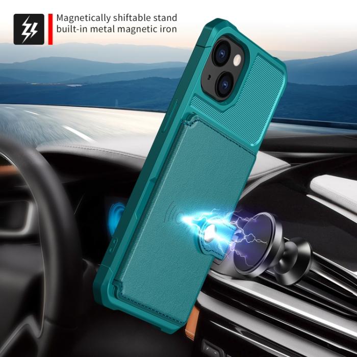 Bild 5, iPhone 14 Skal Med Magnetiskt Plånbok Cyan