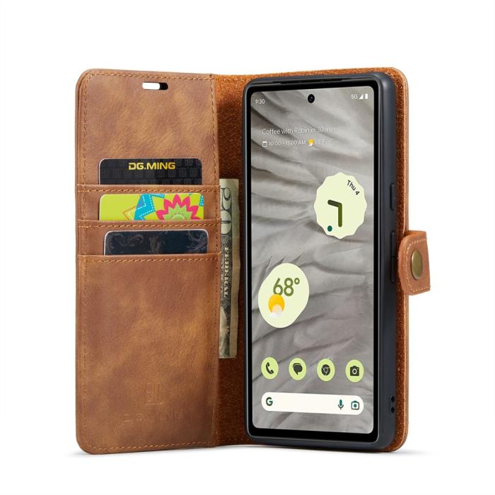 Bild 2, DG.MING Google Pixel 8A 2in1 Magnet Fodral Brun