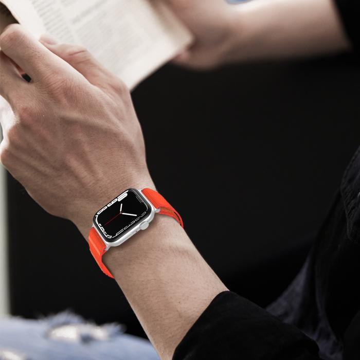 Bild 6, Apple Watch 38/40/41 mm Armband Nylon Trail Loop Orangeröd