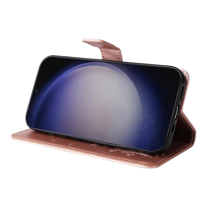 Bild 3, Samsung Galaxy S24 Fodral Fjäril Tryck Roséguld