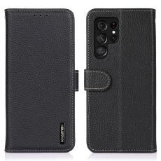 KHAZNEH Samsung Galaxy S26 Ultra Fodral &Auml;kta L&auml;der Svart