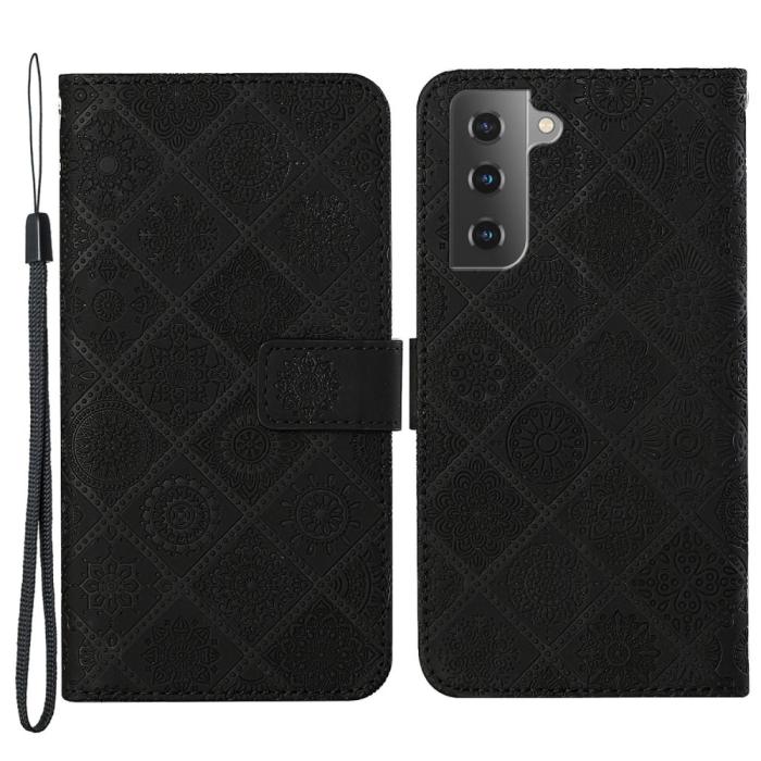 Bild 1, Samsung Galaxy S22 Plus Fodral Tryckta Mandala Blommor Svart