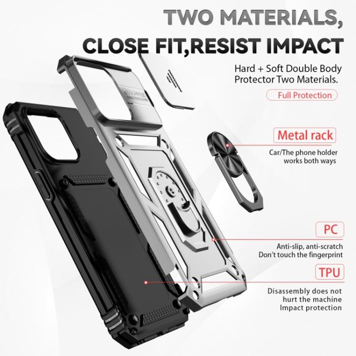 Bild 3, iPhone 15 Pro Skal CamShield Armor Ring Silver