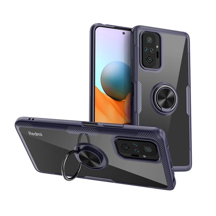 Bild 1, Xiaomi Redmi Note 10 Pro - Hybrid Ring Skal - Blå/Svart
