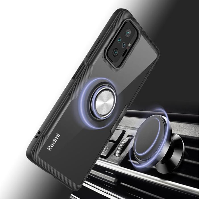 Bild 3, Xiaomi Redmi Note 10 Pro - Hybrid Ring Skal - Blå/Svart