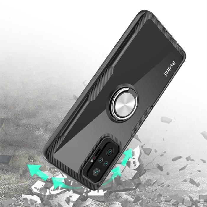 Bild 4, Xiaomi Redmi Note 10 Pro - Hybrid Ring Skal - Blå/Svart
