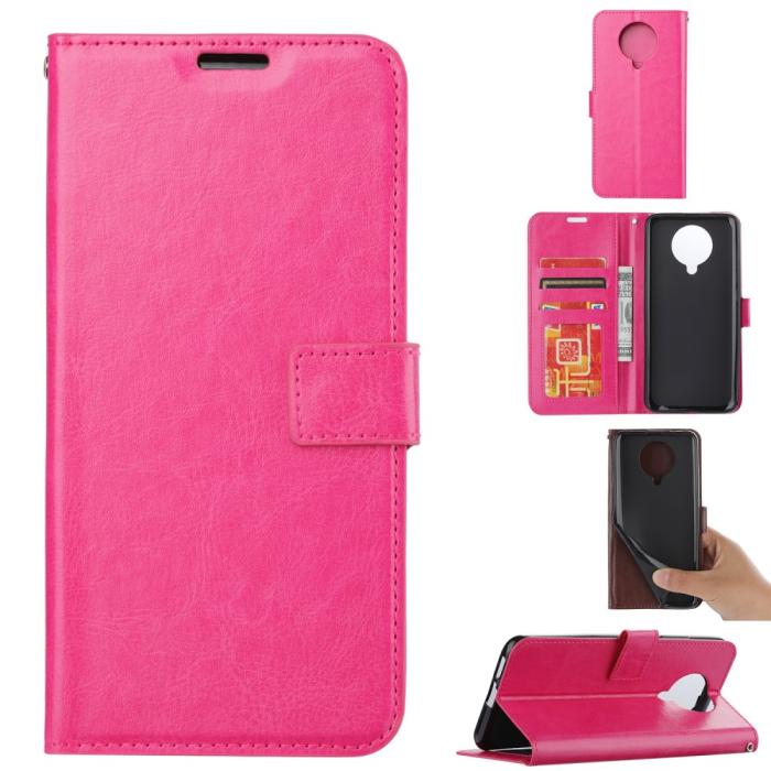 Bild 1, Xiaomi Poco F2 Pro - Crazy Horse Plånboksfodral - Rosa