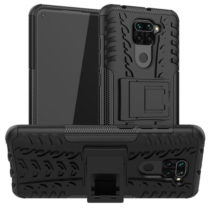 Bild 1, Xiaomi Redmi Note 9 - Ultimata Stöttåliga Skalet med Stöd - Svart