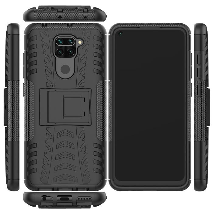 Bild 2, Xiaomi Redmi Note 9 - Ultimata Stöttåliga Skalet med Stöd - Svart