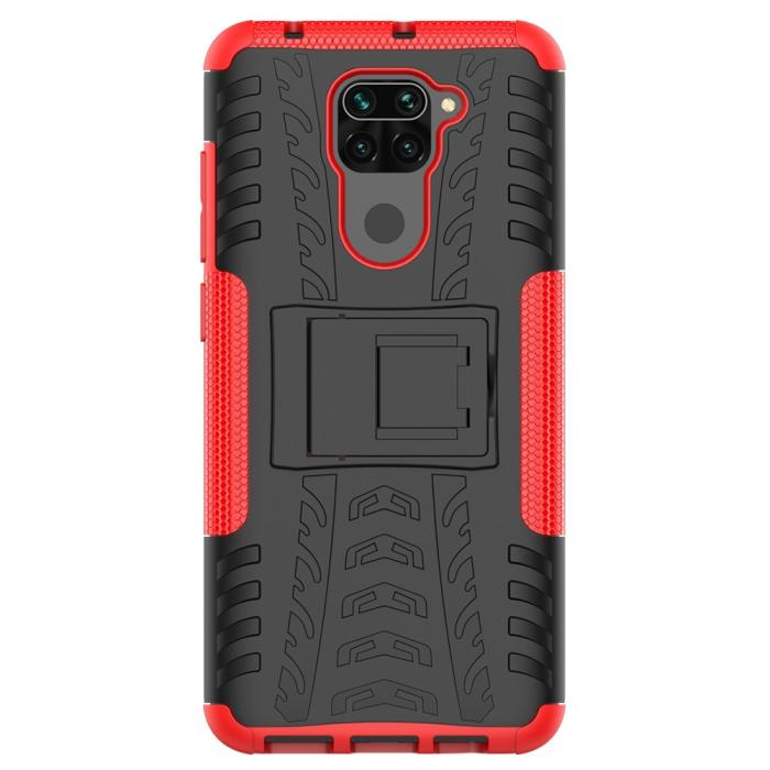 Bild 4, Xiaomi Redmi Note 9 - Ultimata Stöttåliga Skalet med Stöd - Röd