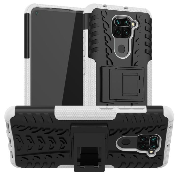 Bild 1, Xiaomi Redmi Note 9 - Ultimata Stöttåliga Skalet med Stöd - Vit