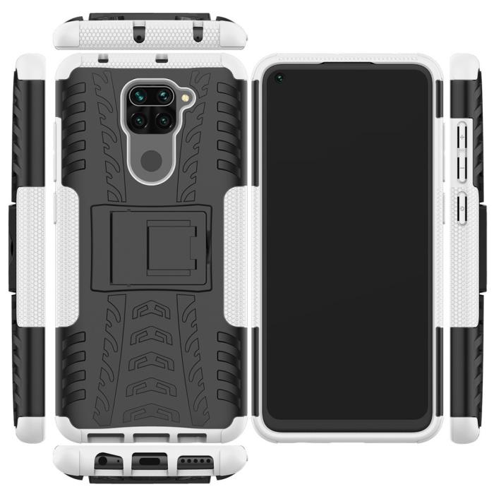 Bild 2, Xiaomi Redmi Note 9 - Ultimata Stöttåliga Skalet med Stöd - Vit