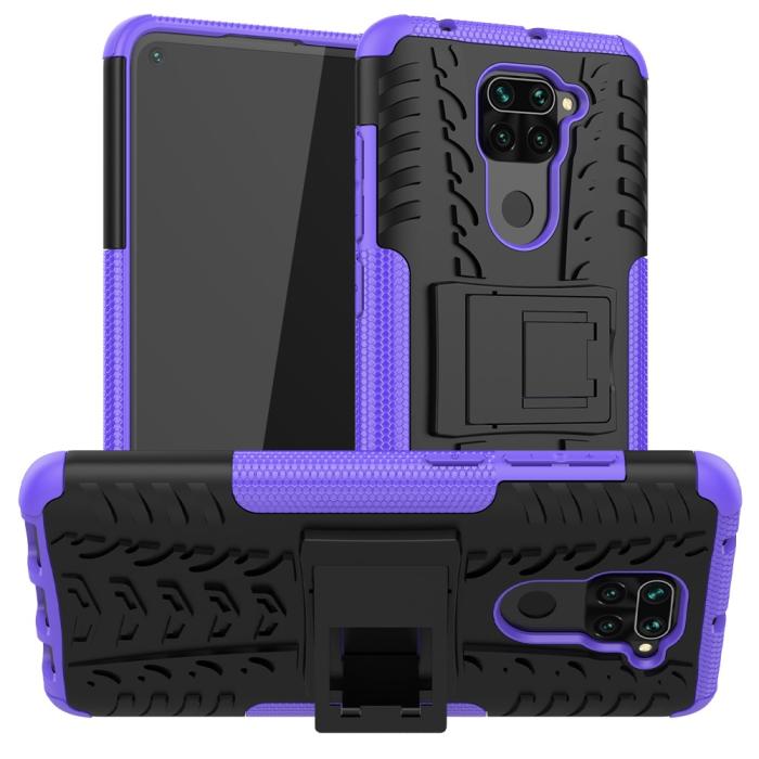Bild 1, Xiaomi Redmi Note 9 - Ultimata Stöttåliga Skalet med Stöd - Lila