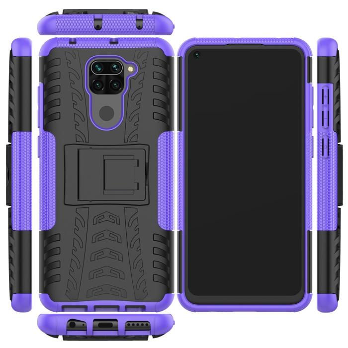 Bild 2, Xiaomi Redmi Note 9 - Ultimata Stöttåliga Skalet med Stöd - Lila