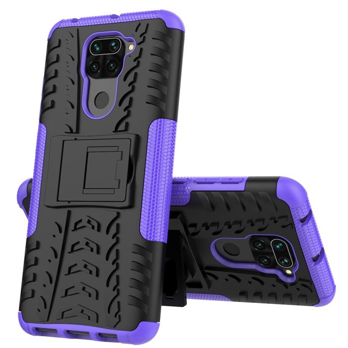 Bild 3, Xiaomi Redmi Note 9 - Ultimata Stöttåliga Skalet med Stöd - Lila