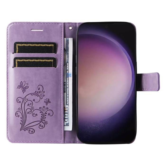 Bild 2, Samsung Galaxy S24 Ultra Fodral Butterfly Lila
