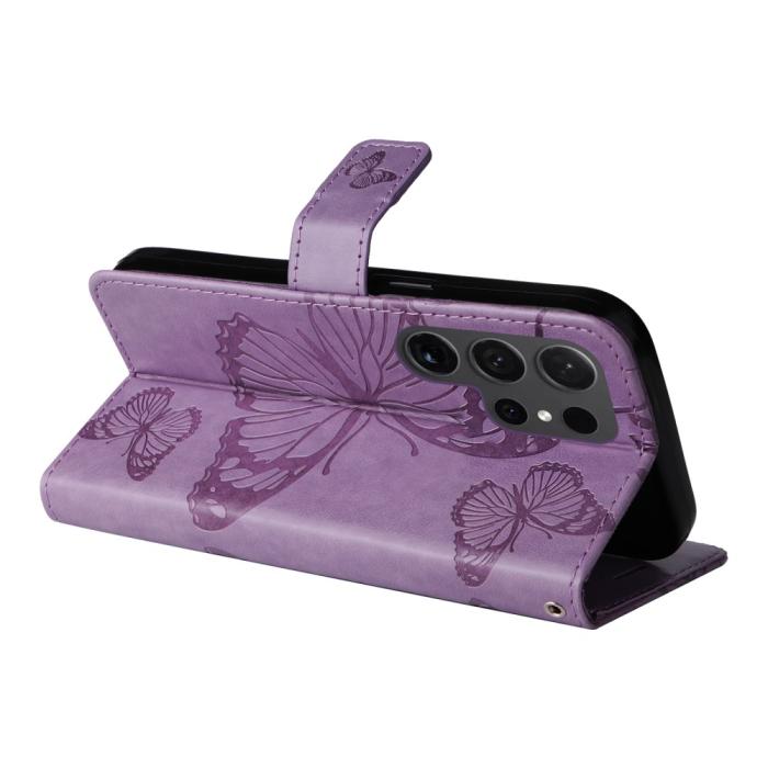 Bild 4, Samsung Galaxy S24 Ultra Fodral Butterfly Lila