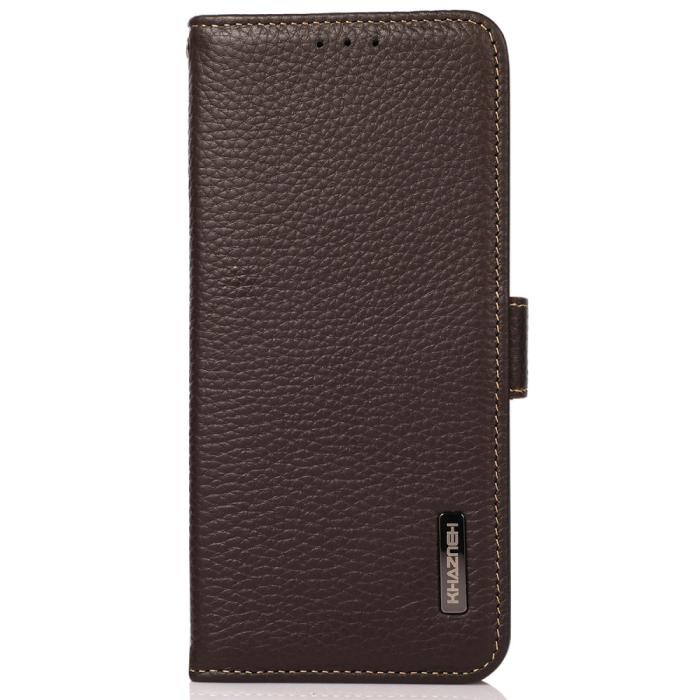 Bild 6, KHAZNEH Galaxy S25 Plus / S24 Plus Fodral RFID Äkta Läder Brun