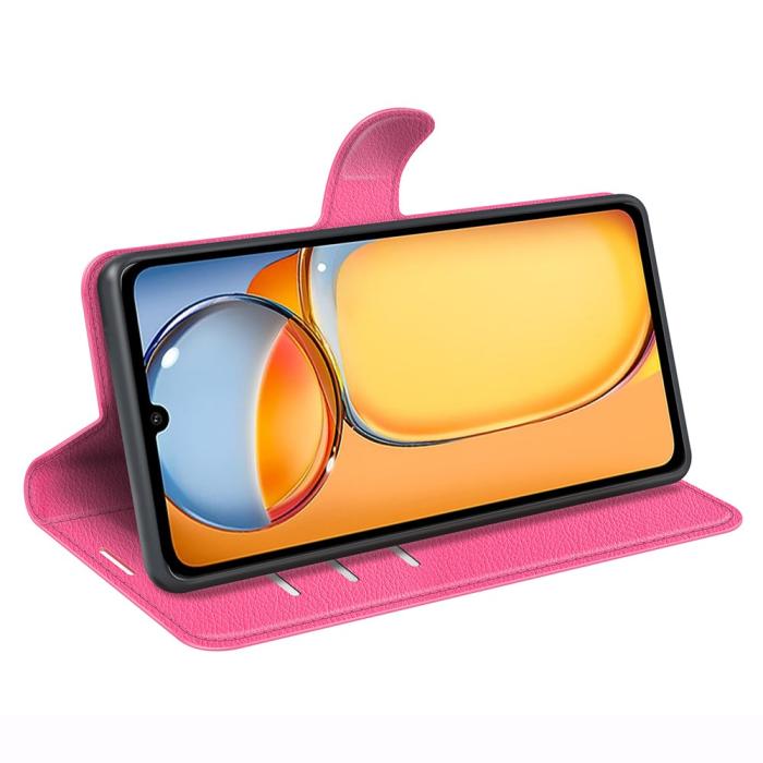 Bild 3, Xiaomi Redmi 13C 4G Fodral Litchi Läder Rosa