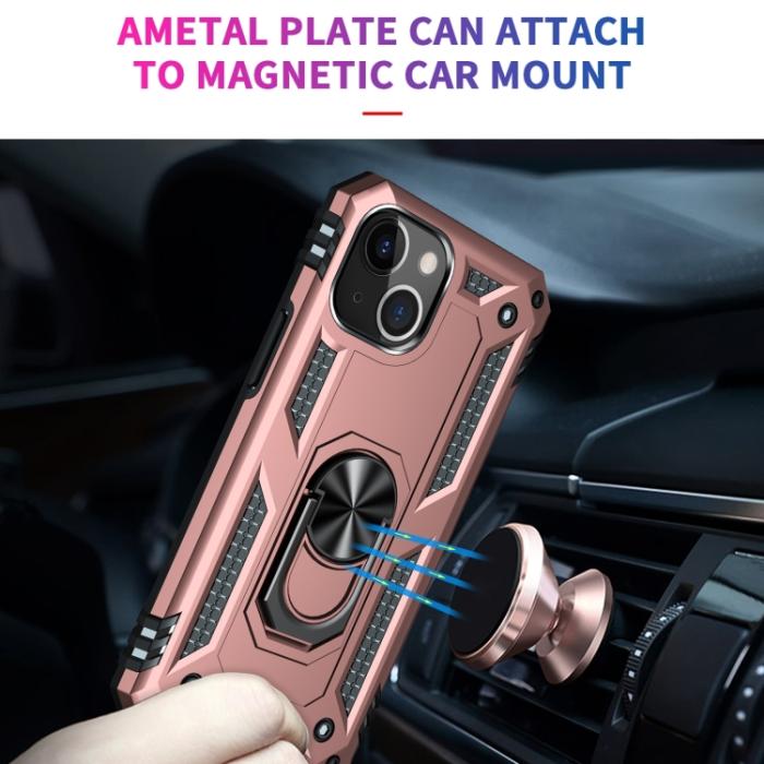 Bild 6, iPhone 14 Plus Skal Shockproof Ring Roséguld