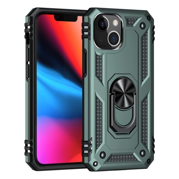 Bild 2, iPhone 14 Plus Skal Shockproof Ring Grön