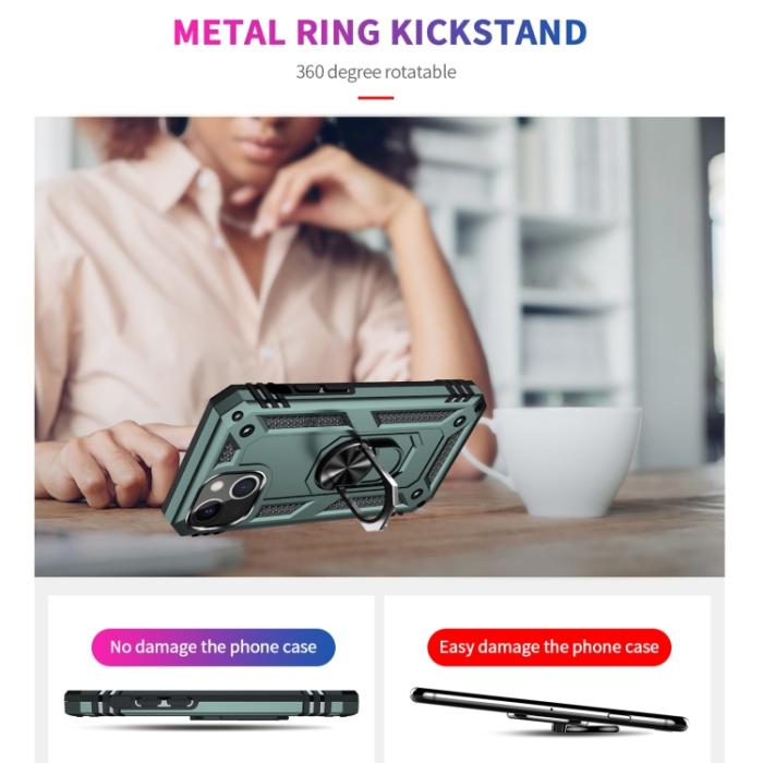 Bild 3, iPhone 14 Plus Skal Shockproof Ring Grön