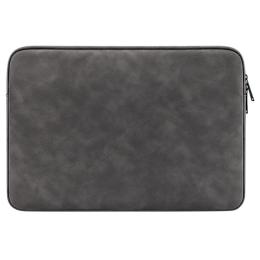 Läder Laptop Sleeve Med Mjukt Foder 14-15.4" Mörk Grå