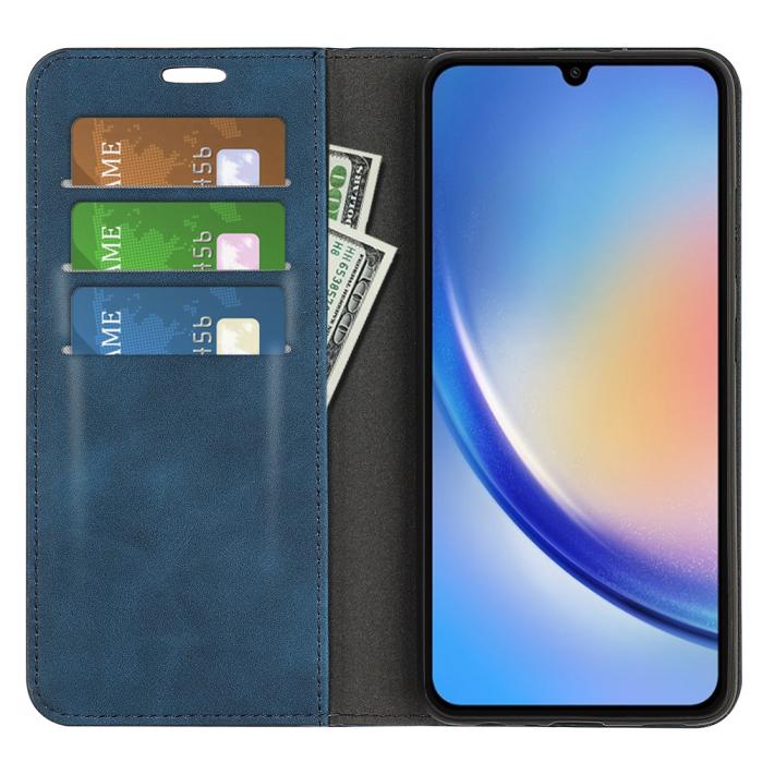 Bild 2, Samsung Galaxy A35 5G Fodral Flip Skin Touch Blå