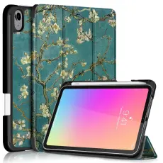 iPad Mini 2024/2021 Fodral Tri-Fold Pennhållare Peach Blossom