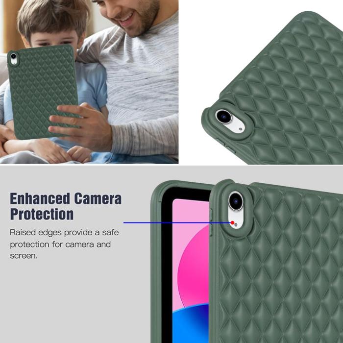 Bild 5, iPad Air 2025-2020 Skal Diamond Textur TPU Mörk Grön