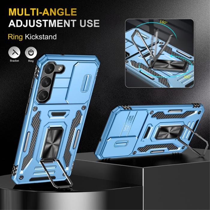 Bild 4, Samsung Galaxy S23 Plus Skal Ring CamShield Ljus Blå
