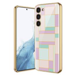 GKK Galaxy S24 Skal Härdat Glas Electroplate Lila/Cyan