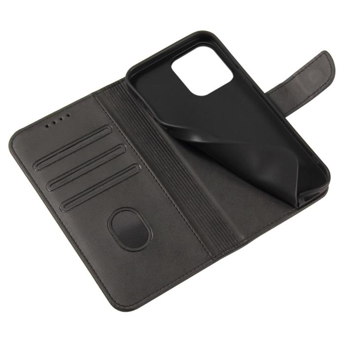 Bild 6, iPhone 13 Plånboksfodral Läder Svart