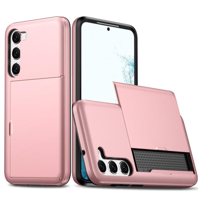 Bild 1, Samsung Galaxy S23 Skal Med Korthållare Roséguld