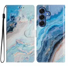 Samsung Galaxy S26 Fodral Med Tryck Bl&aring; Marmor