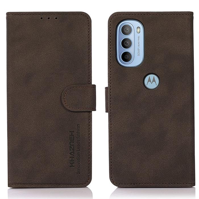 Bild 1, KHAZNEH Motorola Moto G31 / G41 Fodral Retro Läder Brun
