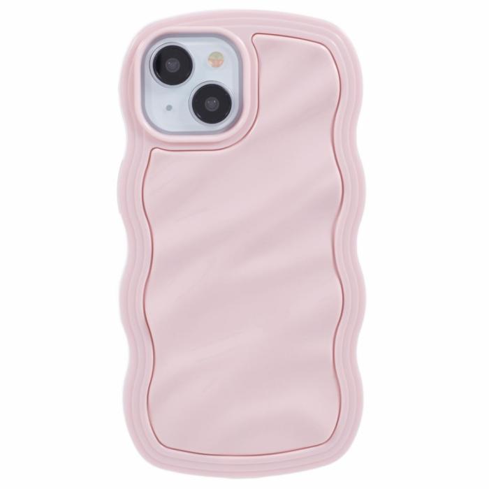 Bild 1, iPhone 15 Mobilskal Wavy Textur Rosa