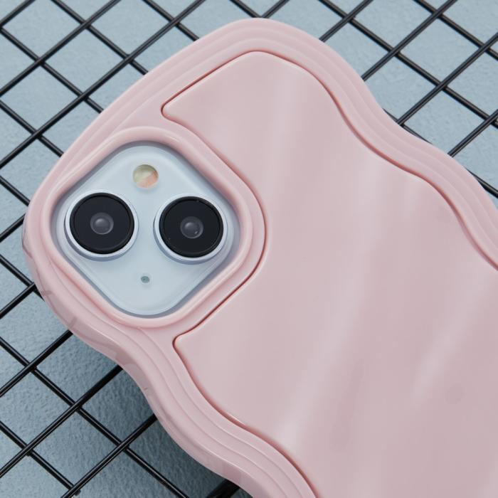 Bild 5, iPhone 15 Mobilskal Wavy Textur Rosa